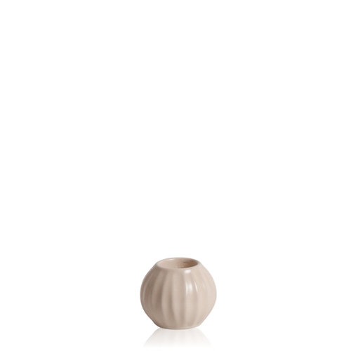 Posey Ceramic Ribbed Candle Holder - Medium - Alabaster