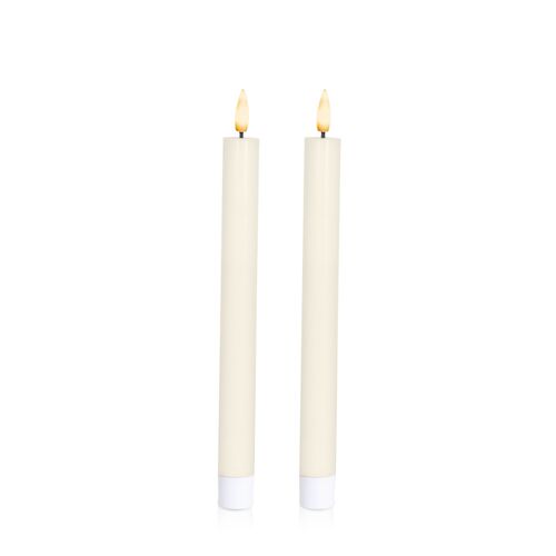 Ivory 24.5cm LED Dinner Candle, Pack of 2