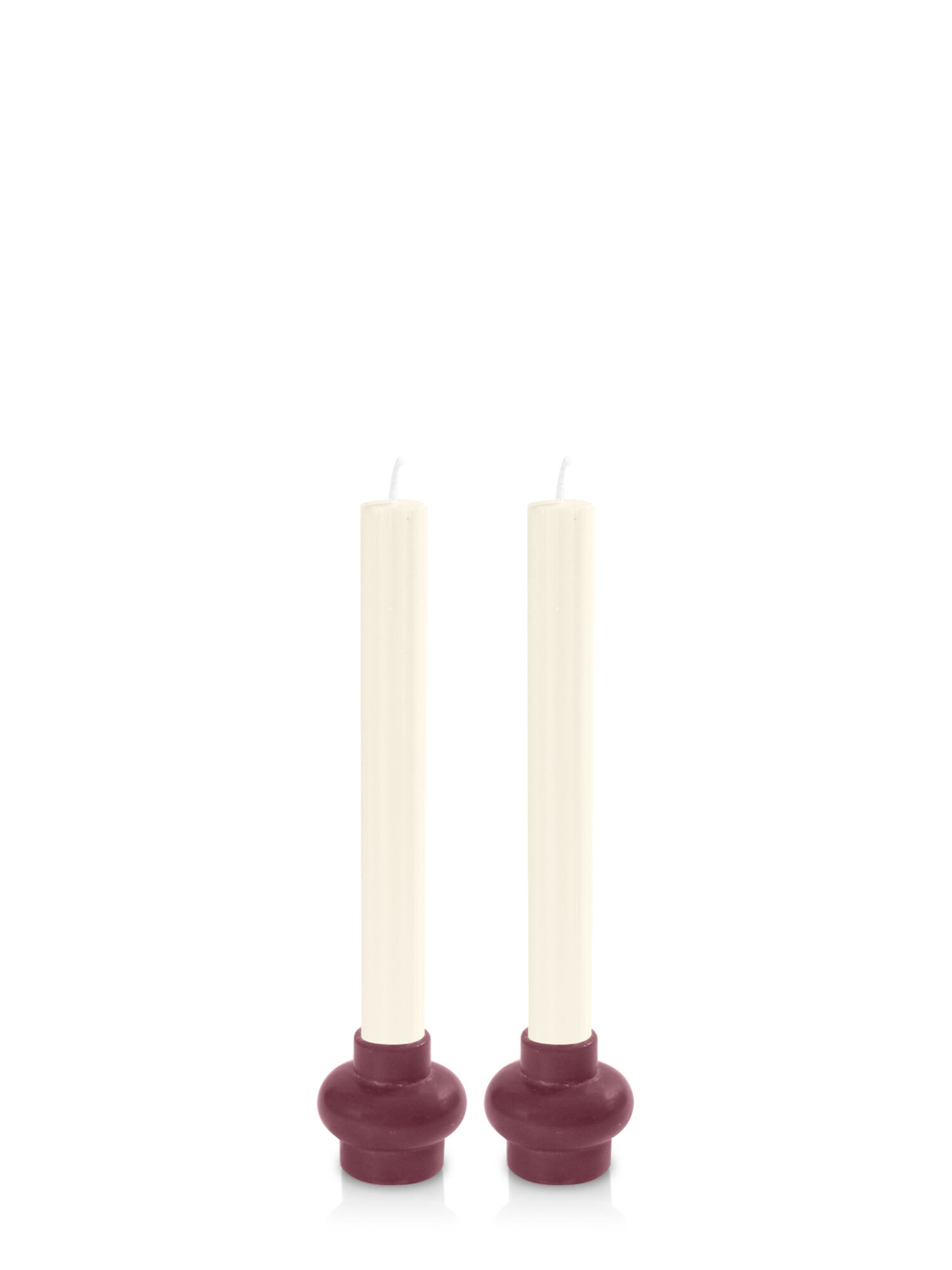 Burgundy and Ivory Majorca Dinner Candle, Pack of 2