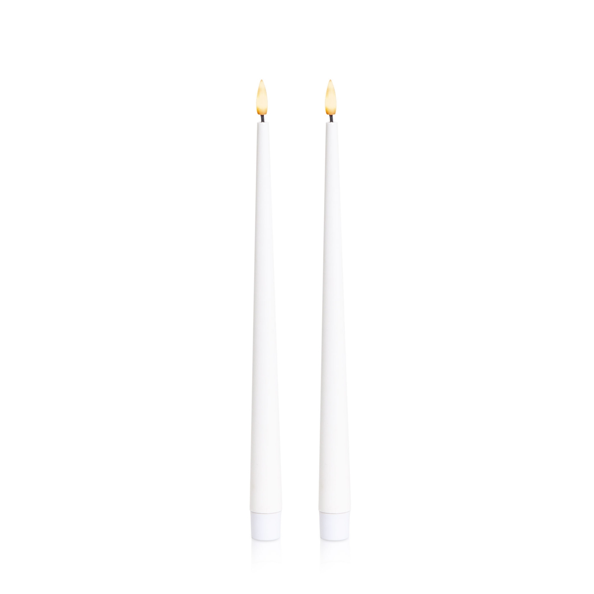 White 31cm LED Taper Candle, Pack of 2