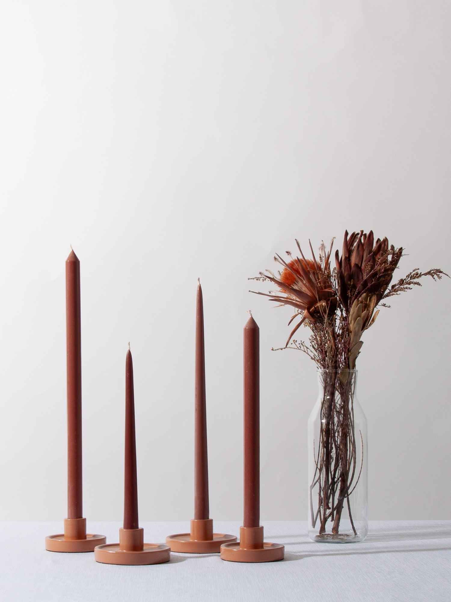 Chocolate 30cm Dinner Candle, Pack of 4