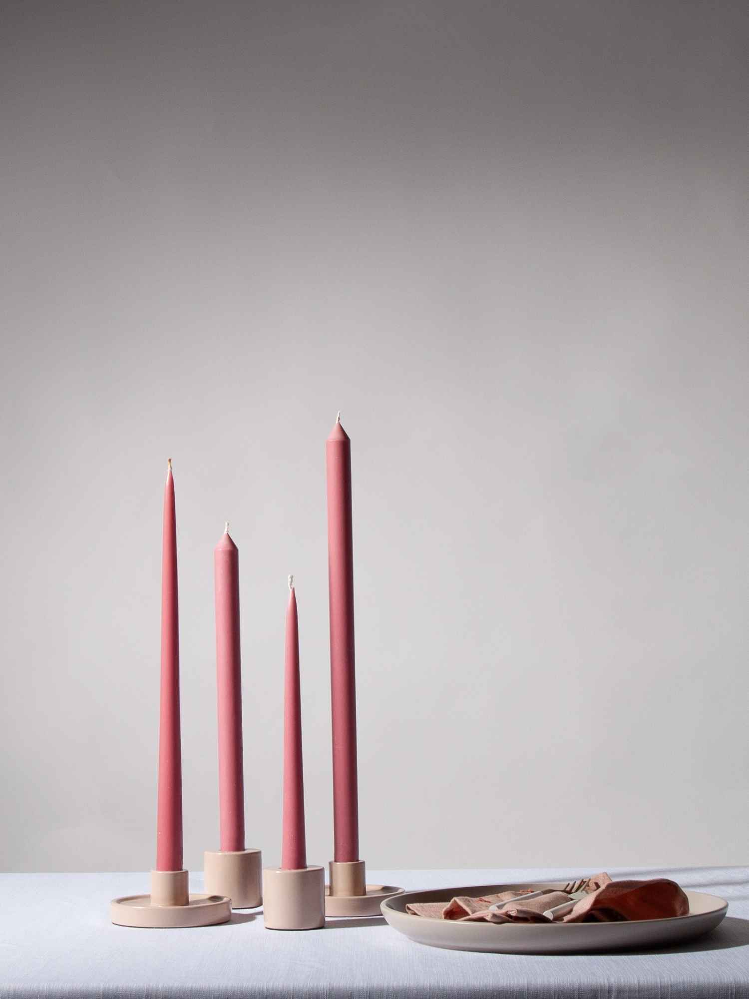 Dusty Pink 30cm Dinner Candle, Pack of 4