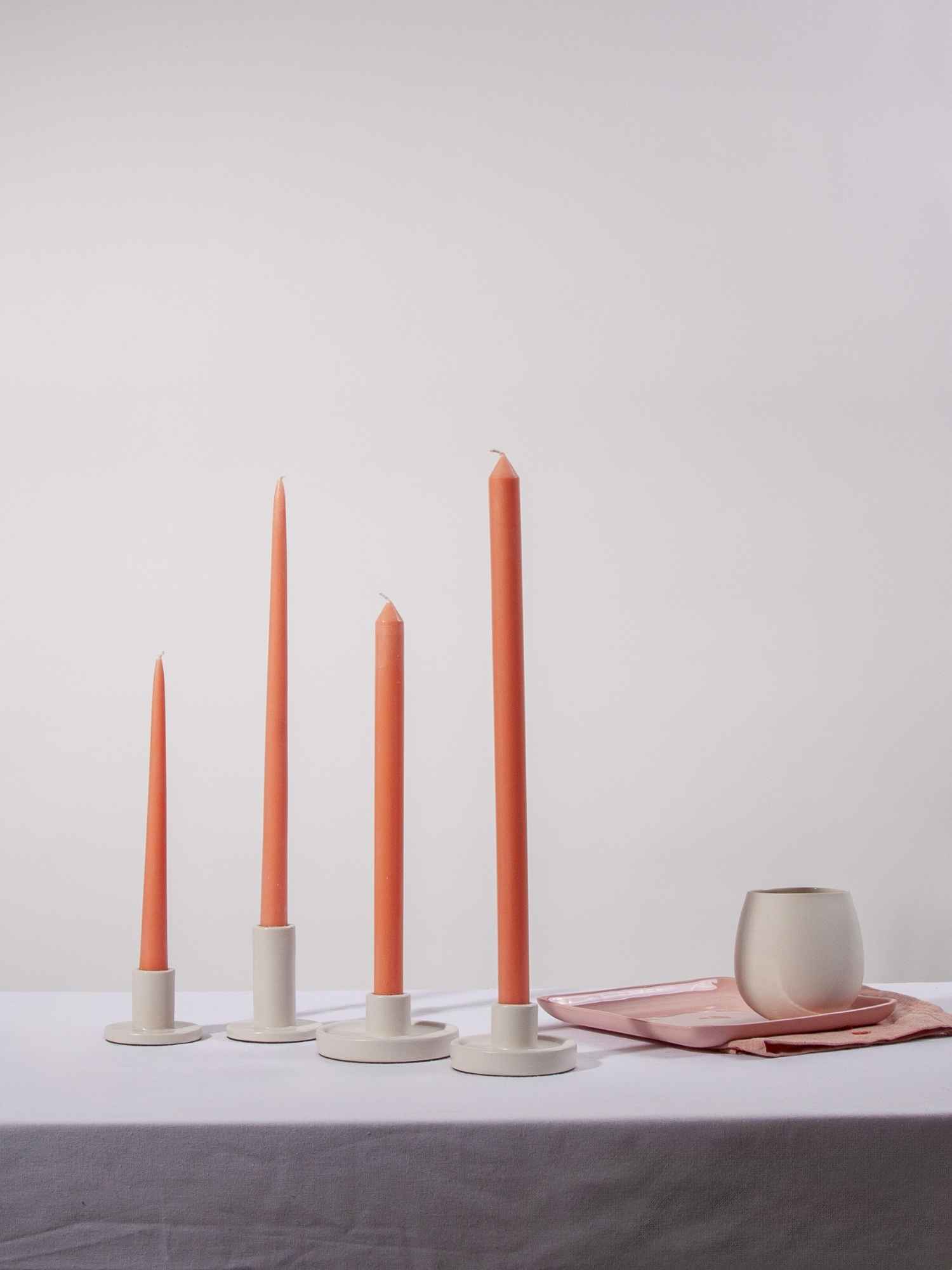 Peach 30cm Dinner Candle, Pack of 4