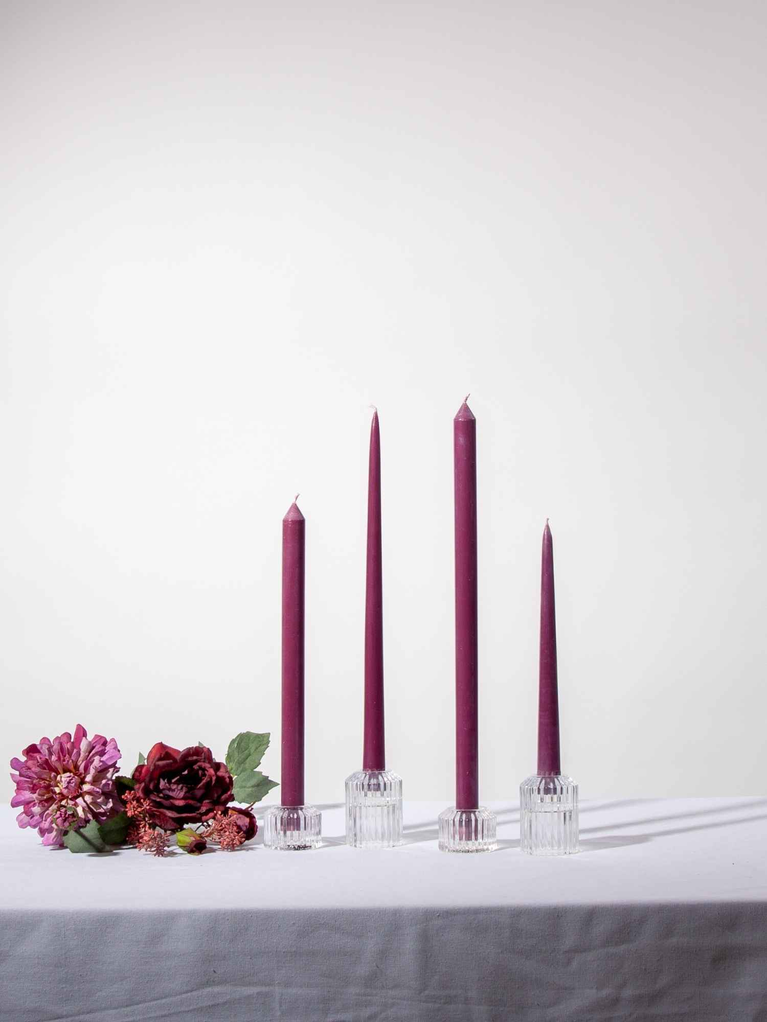 Plum 30cm Dinner Candle, Pack of 4