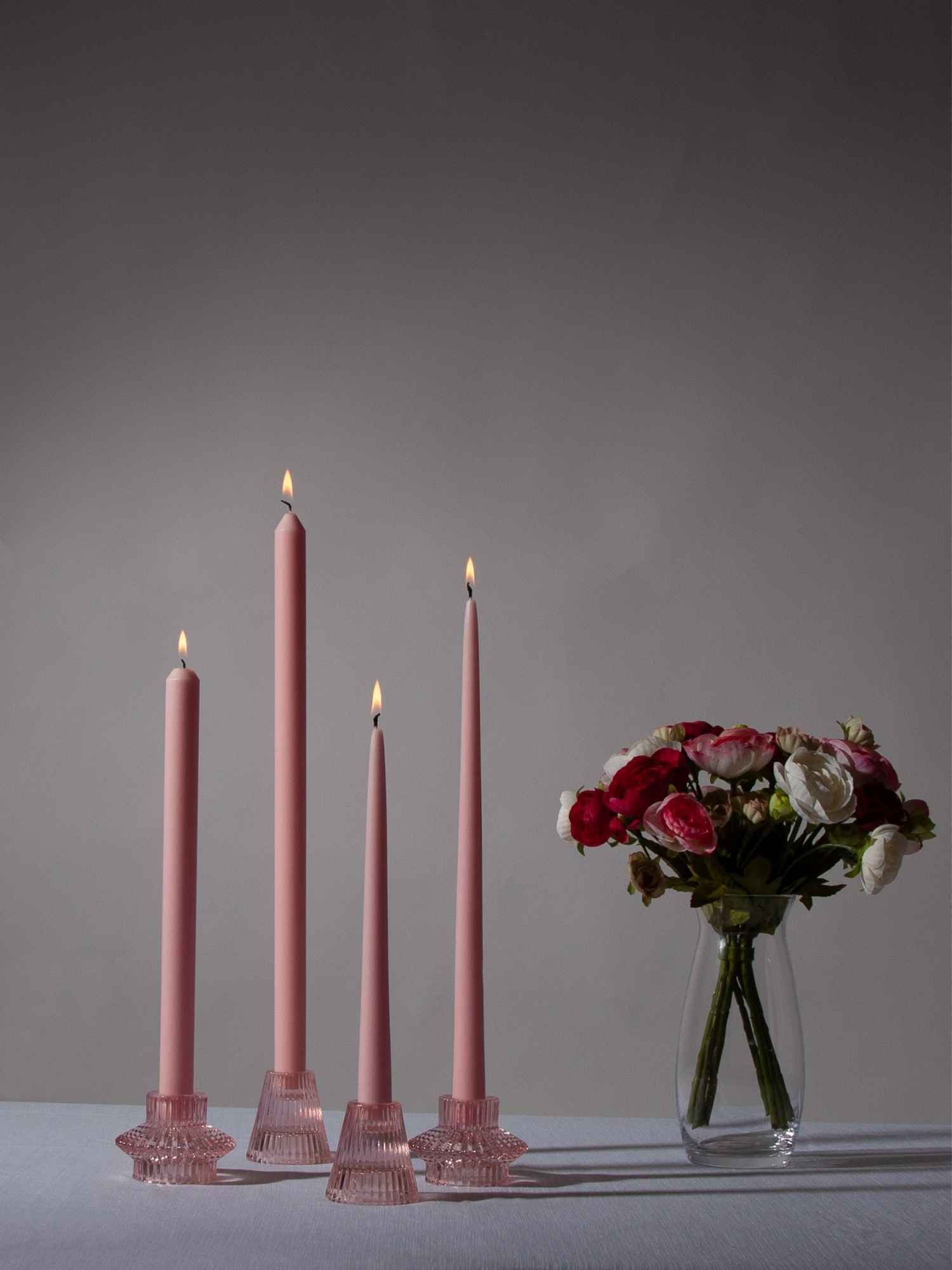 Blush Pink 40cm Dinner Candle, Pack of 4
