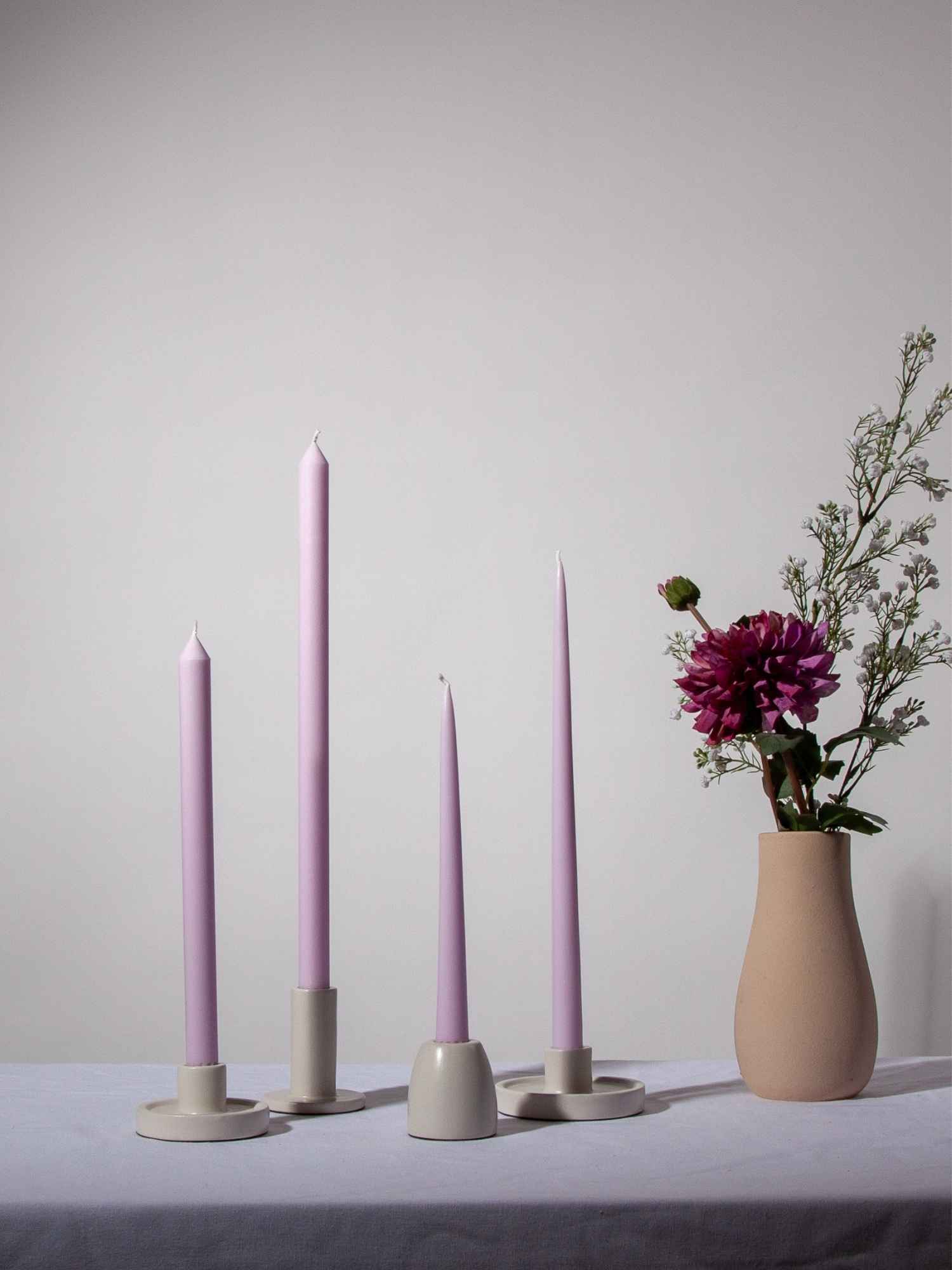 Lilac 40cm Dinner Candle, Pack of 4