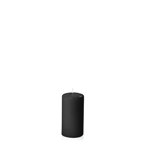 Black 5cm x 10cm Slim Event Pillar, Pack of 6
