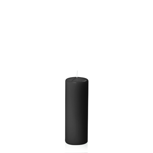 Black 5cm x 15cm Slim Event Pillar, Pack of 6