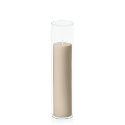 Sandstone 5cm x 20cm Pillar in 5.8cm x 25cm Glass