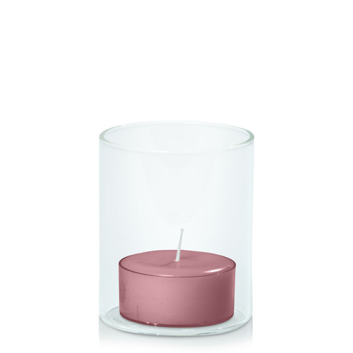 Dusty Pink Tealight in 5.8cm x 7cm Glass, Pack of 24
