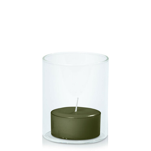 Olive Tealight in 5.8cm x 7cm Glass, Pack of 24
