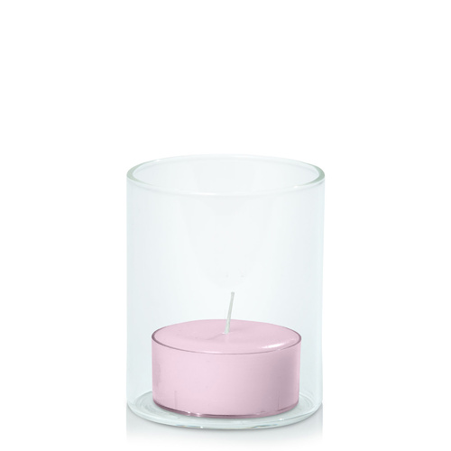 Pastel Pink Tealight in 5.8cm x 7cm Glass, Pack of 24