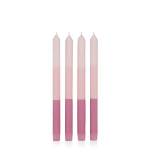 Pretty in Pink 30cm Layered Dinner Candle, Pack of 4