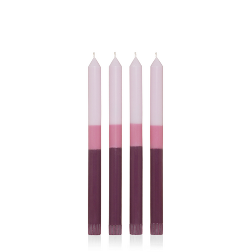 Bordeaux Charm 30cm Layered Dinner Candle, Pack of 4