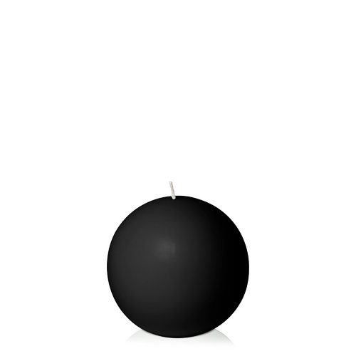 Black 10cm Sphere Candle, Pack of 6