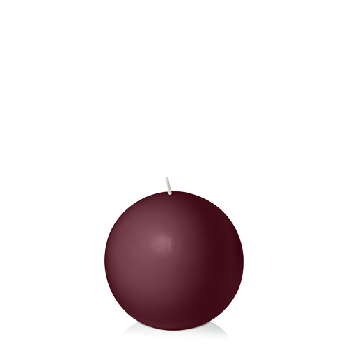 Burgundy 10cm Sphere Candle, Pack of 6