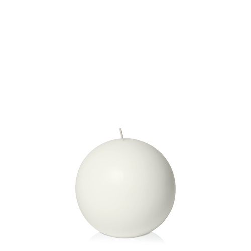 Ivory 10cm Sphere Candle, Pack of 6