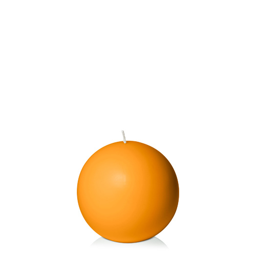 Orange 10cm Sphere Candle, Pack of 6