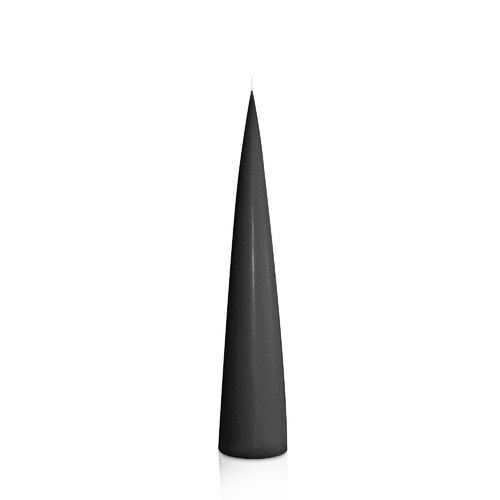 Black 4.4cm x 25cm Cone Candle, Pack of 6