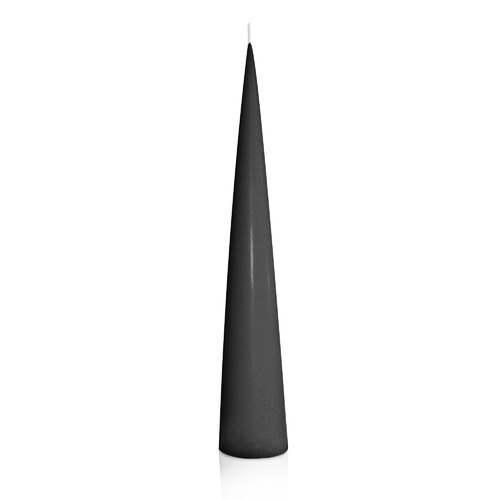 Black 4.7cm x 30cm Cone Candle, Pack of 6