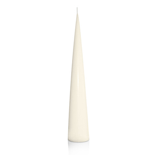 Ivory 4.7cm x 30cm Cone Candle, Pack of 6