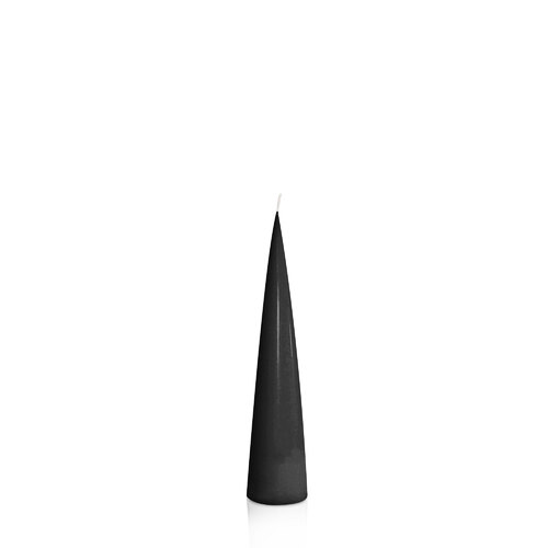 Black 4cm x 20cm Cone Candle, Pack of 6