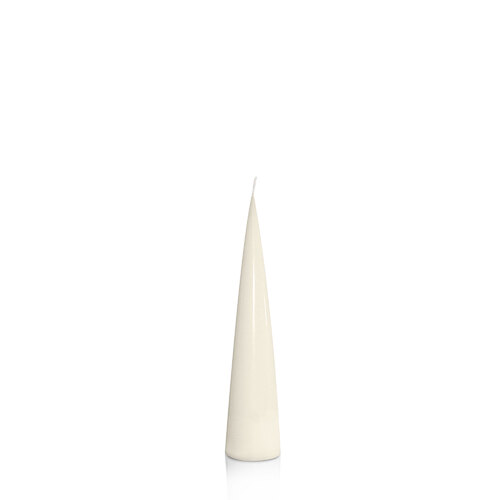 Ivory 4cm x 20cm Cone Candle, Pack of 6