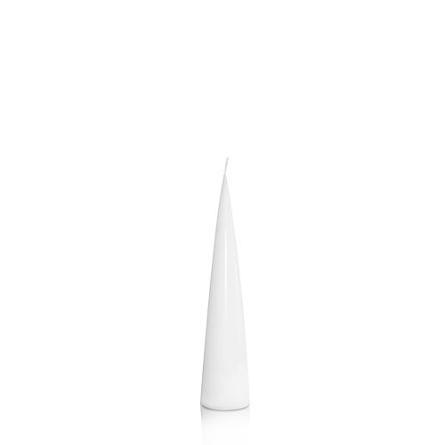 White 4cm x 20cm Cone Candle, Pack of 6