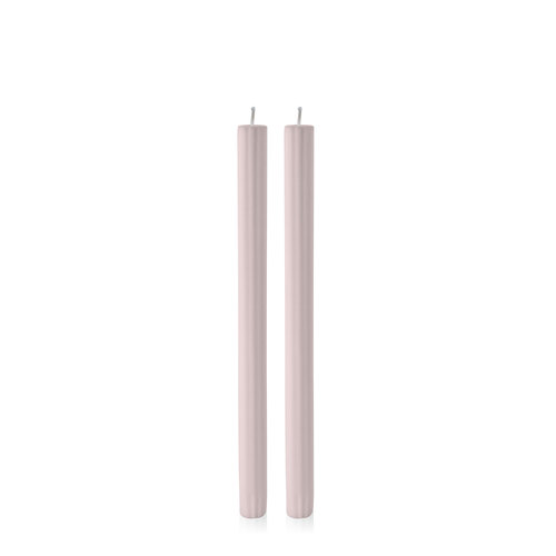 Antique Pink 30cm Fluted Dinner Candle, Pack of 2