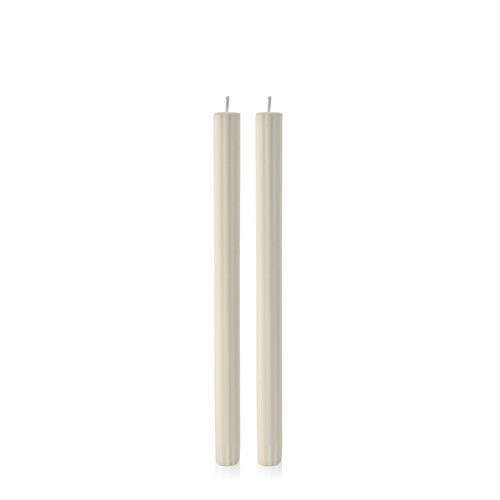 Ivory 30cm Fluted Dinner Candle, Pack of 2