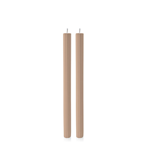 Latte 30cm Fluted Dinner Candle, Pack of 2