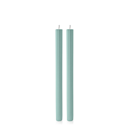 Sage Green 30cm Fluted Dinner Candle, Pack of 2