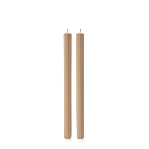 Toffee 30cm Fluted Dinner Candle, Pack of 2