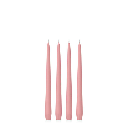 Coral Pink 25cm Taper, Pack of 4