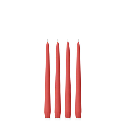 Red 25cm Taper, Pack of 4