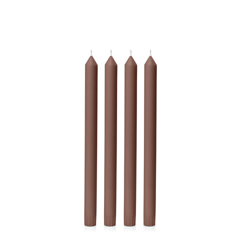 Chocolate 30cm Dinner Candle, Pack of 4