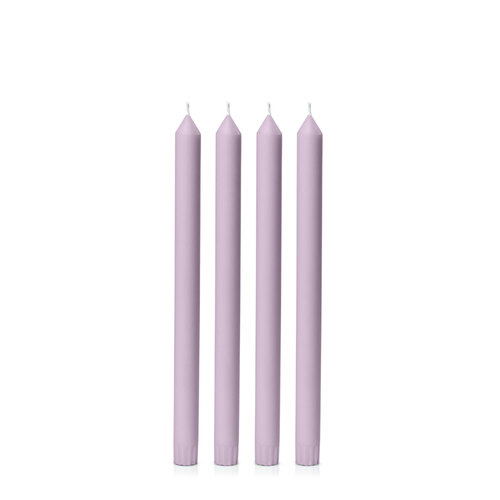 Lilac 30cm Dinner Candle, Pack of 4