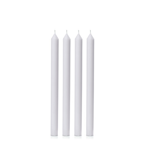 Silver Grey 30cm Dinner Candle, Pack of 4