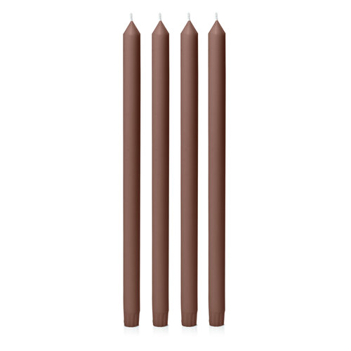Chocolate 40cm Dinner Candle, Pack of 4