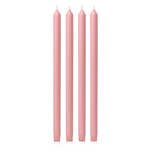 Coral Pink 40cm Dinner Candle, Pack of 4