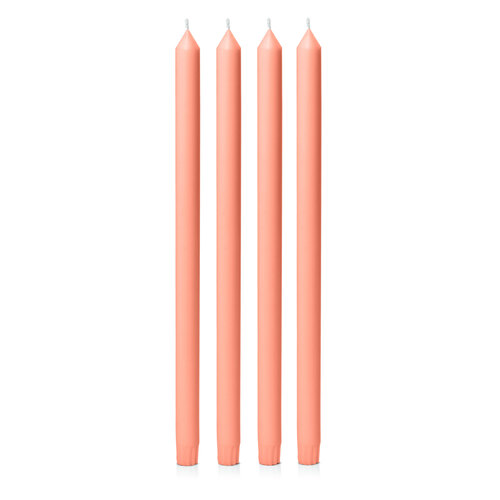 Peach 40cm Dinner Candle, Pack of 4