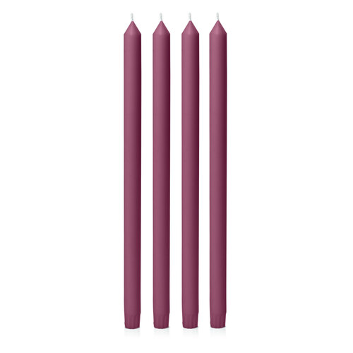 Plum 40cm Dinner Candle, Pack of 4