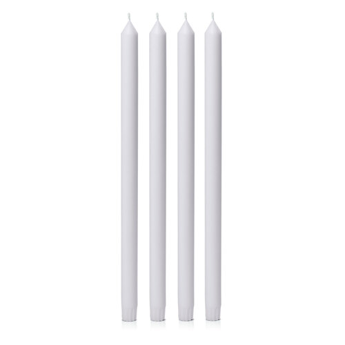 Silver Grey 40cm Dinner Candle, Pack of 4