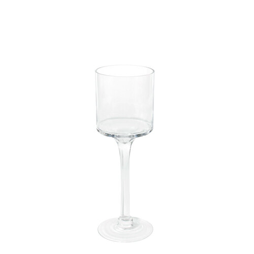 Clear 10cm x 30cm Glass Holder With Stem