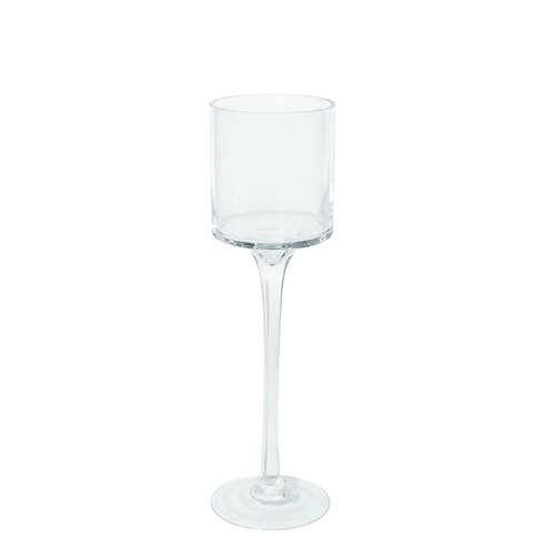 Clear 10cm x 35cm Glass Holder With Stem
