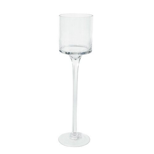 Clear 10cm x 40cm Glass Holder With Stem