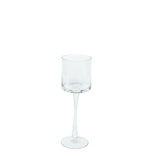 Clear 8cm x 25cm Glass Holder With Stem