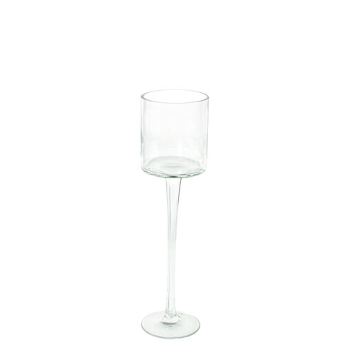 Clear 8cm x 30cm Glass Holder With Stem