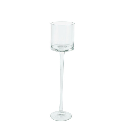 Clear 8cm x 35cm Glass Holder With Stem