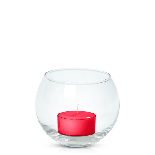 Carnival Red Tealight in Fishbowl, Pack of 24